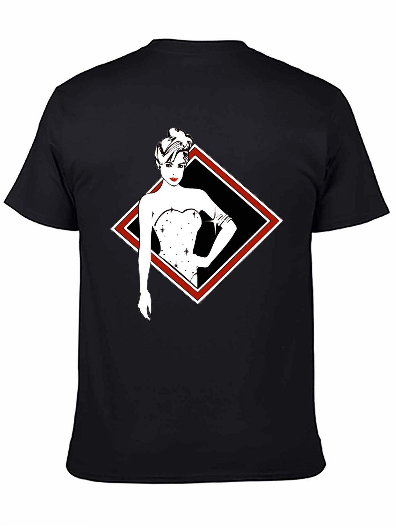 Stylish Woman Graphic Black Tee