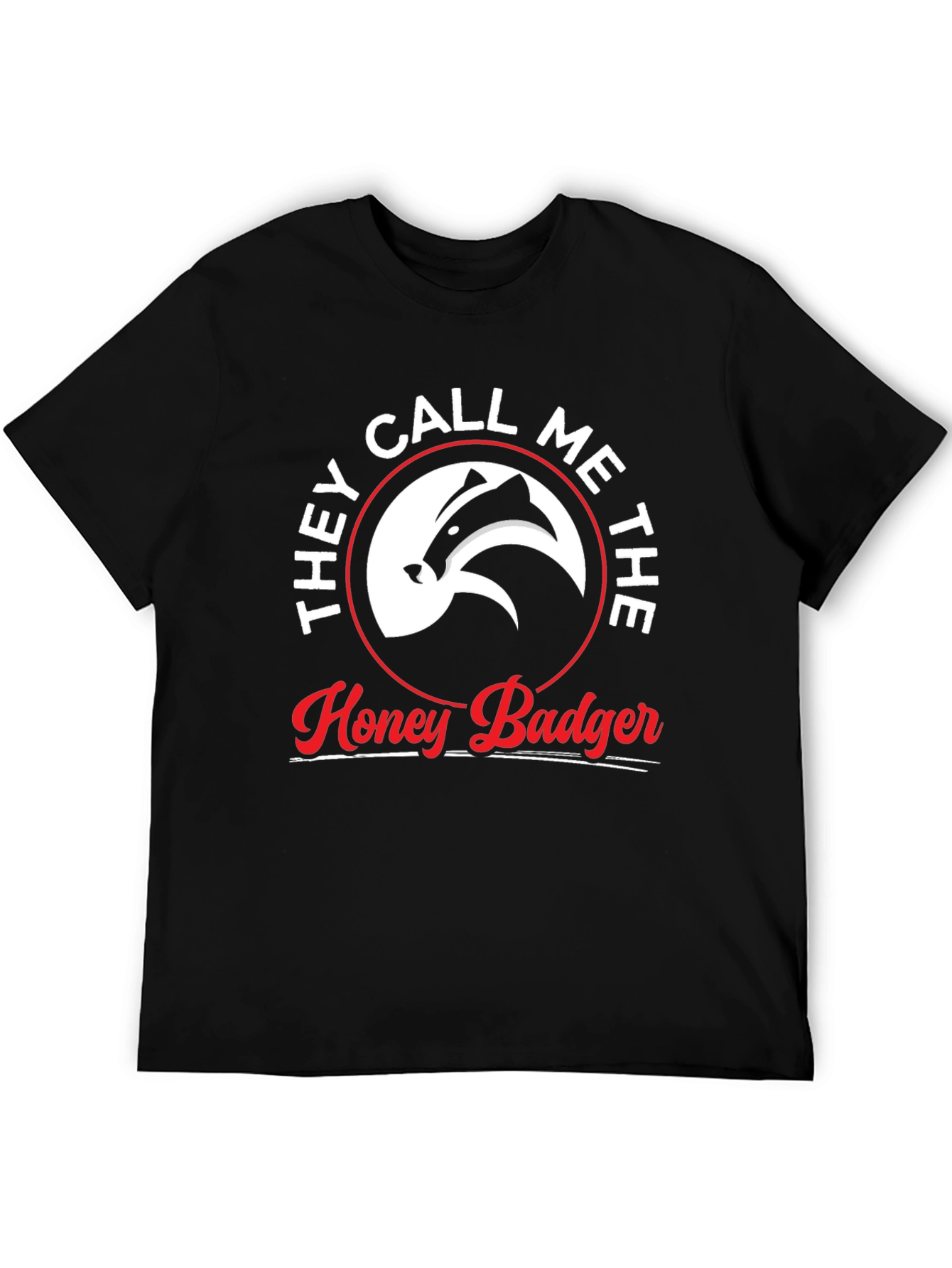 Honey Badger Graphic Tee - Unisex Black Cotton T-Shirt