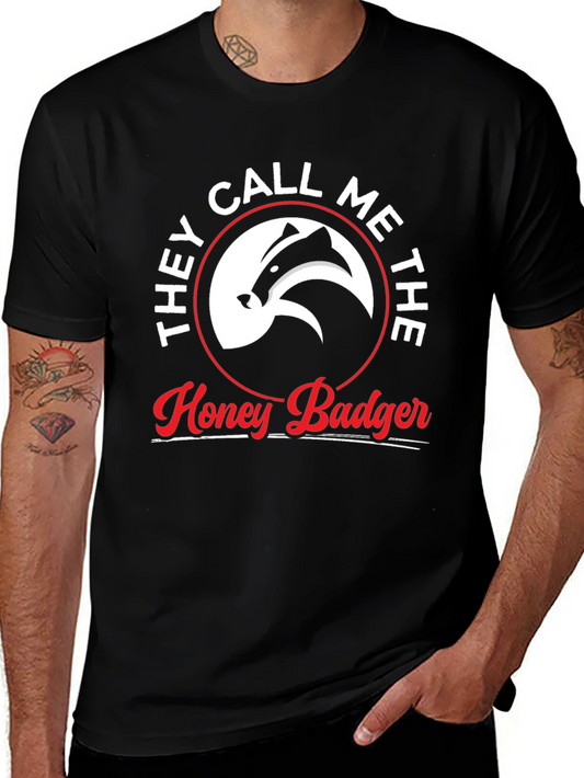 Honey Badger Graphic Tee - Unisex Black Cotton T-Shirt