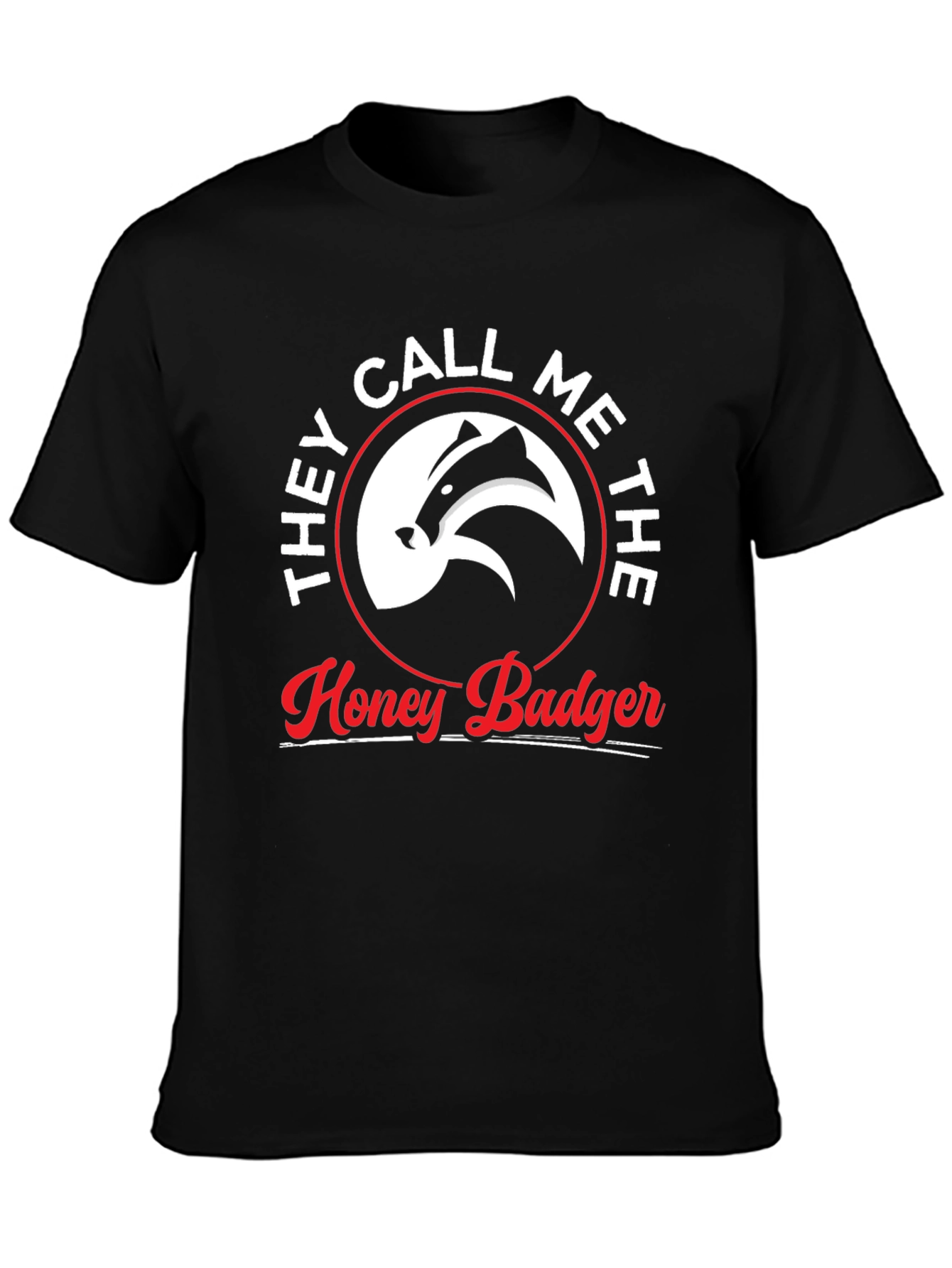 Honey Badger Graphic Tee - Unisex Black Cotton T-Shirt