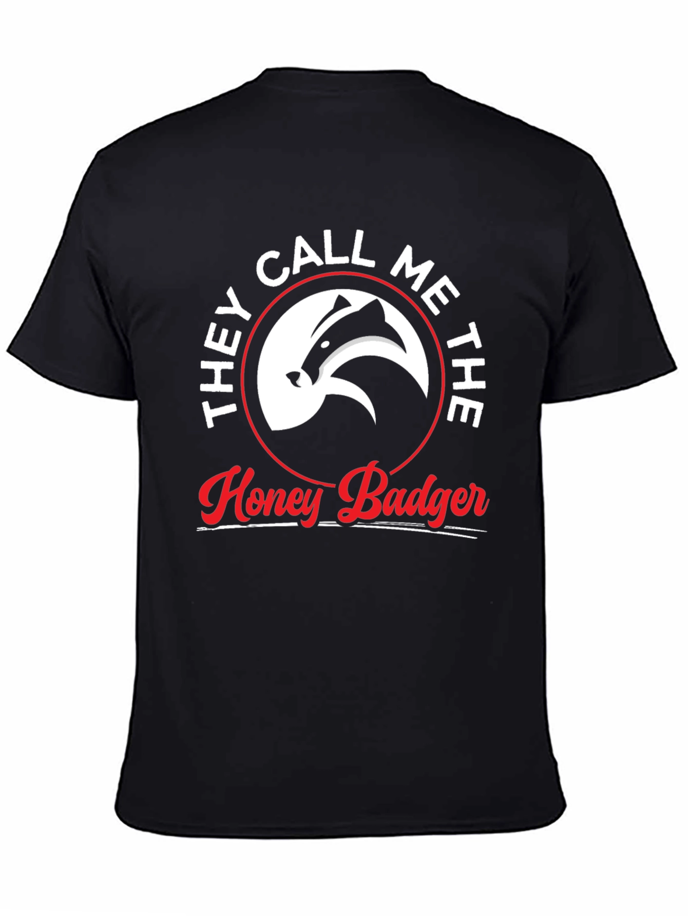 Honey Badger Graphic Tee - Unisex Black Cotton T-Shirt