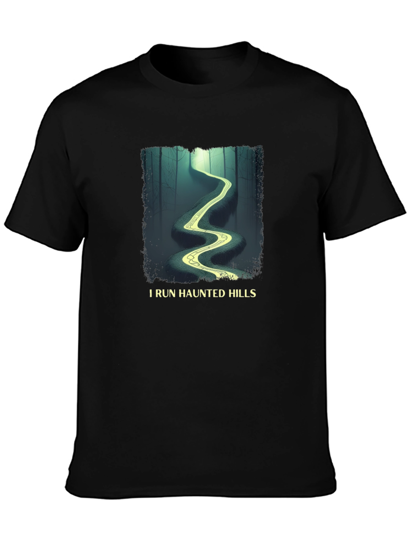I Run Haunted Hills Black Graphic T-Shirt