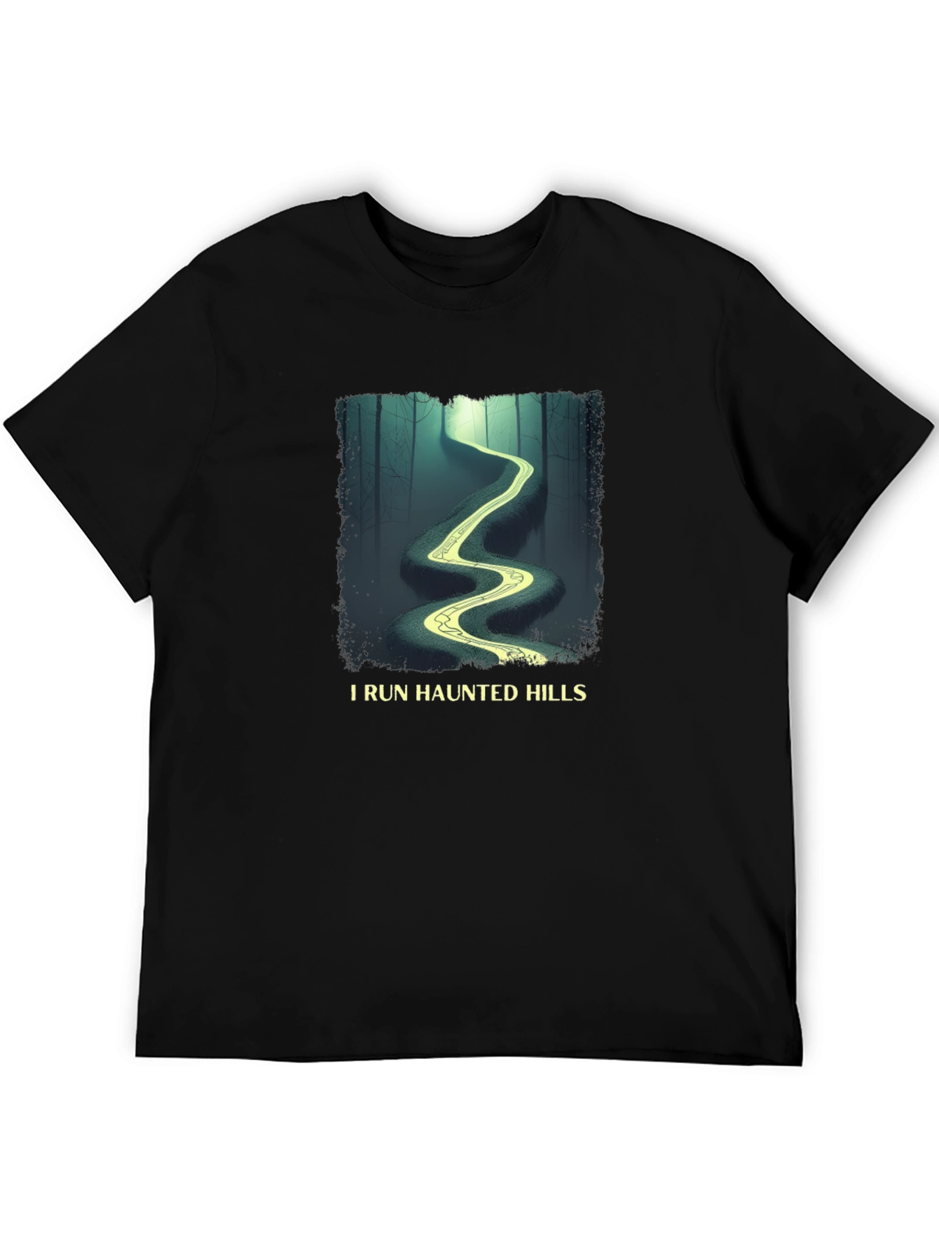I Run Haunted Hills Black Graphic T-Shirt