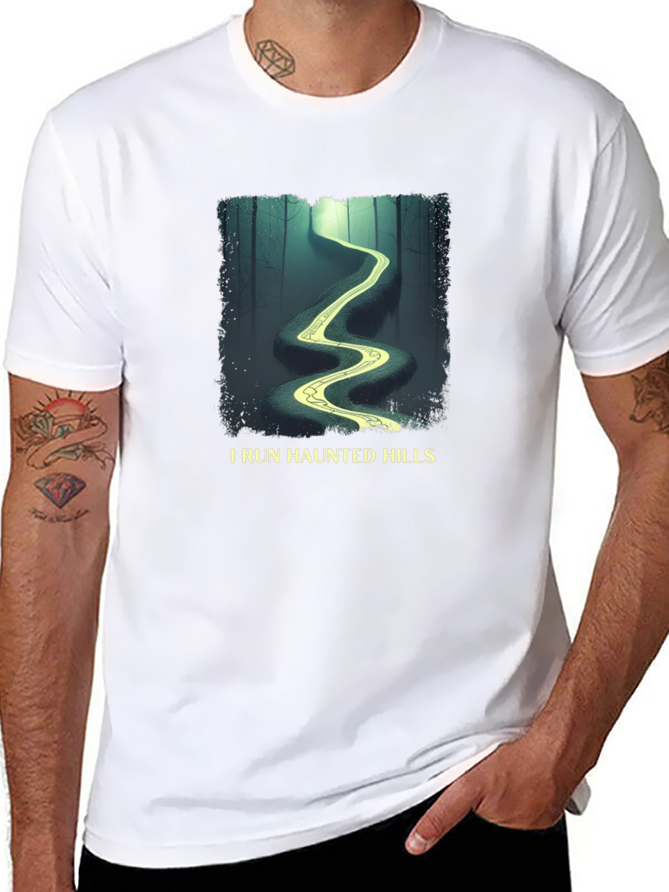 I Run Haunted Hills Black Graphic T-Shirt