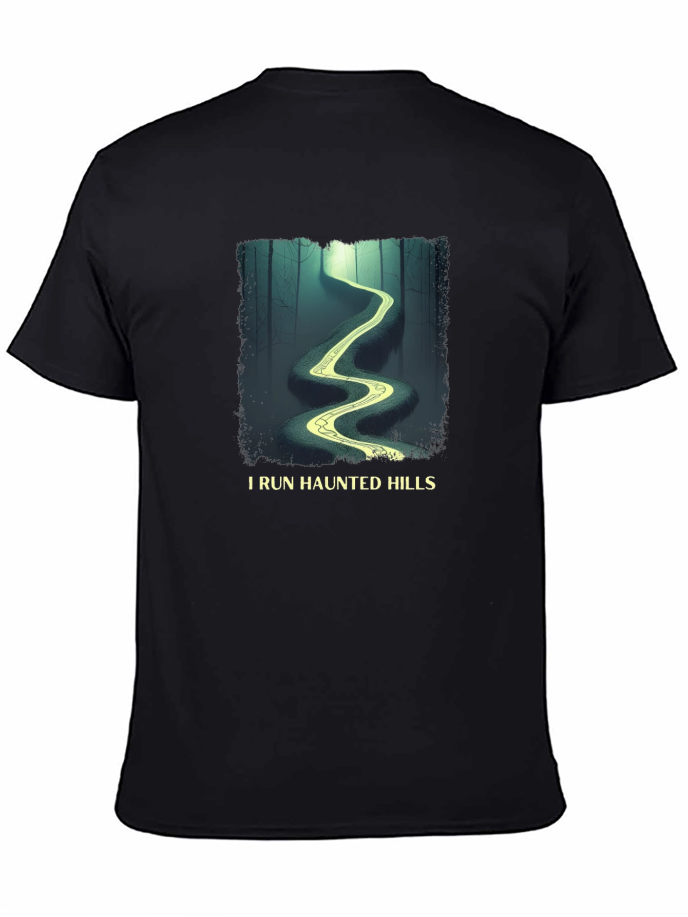 I Run Haunted Hills Black Graphic T-Shirt
