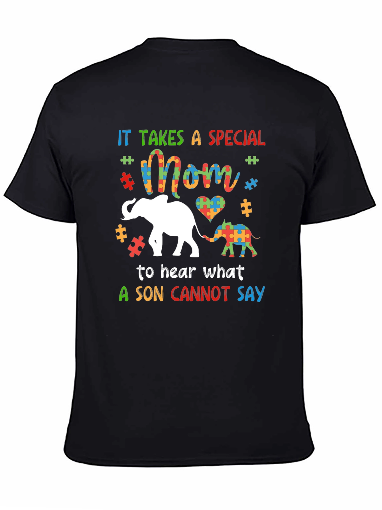 Autism Awareness Mom & Son Elephant Graphic Tee