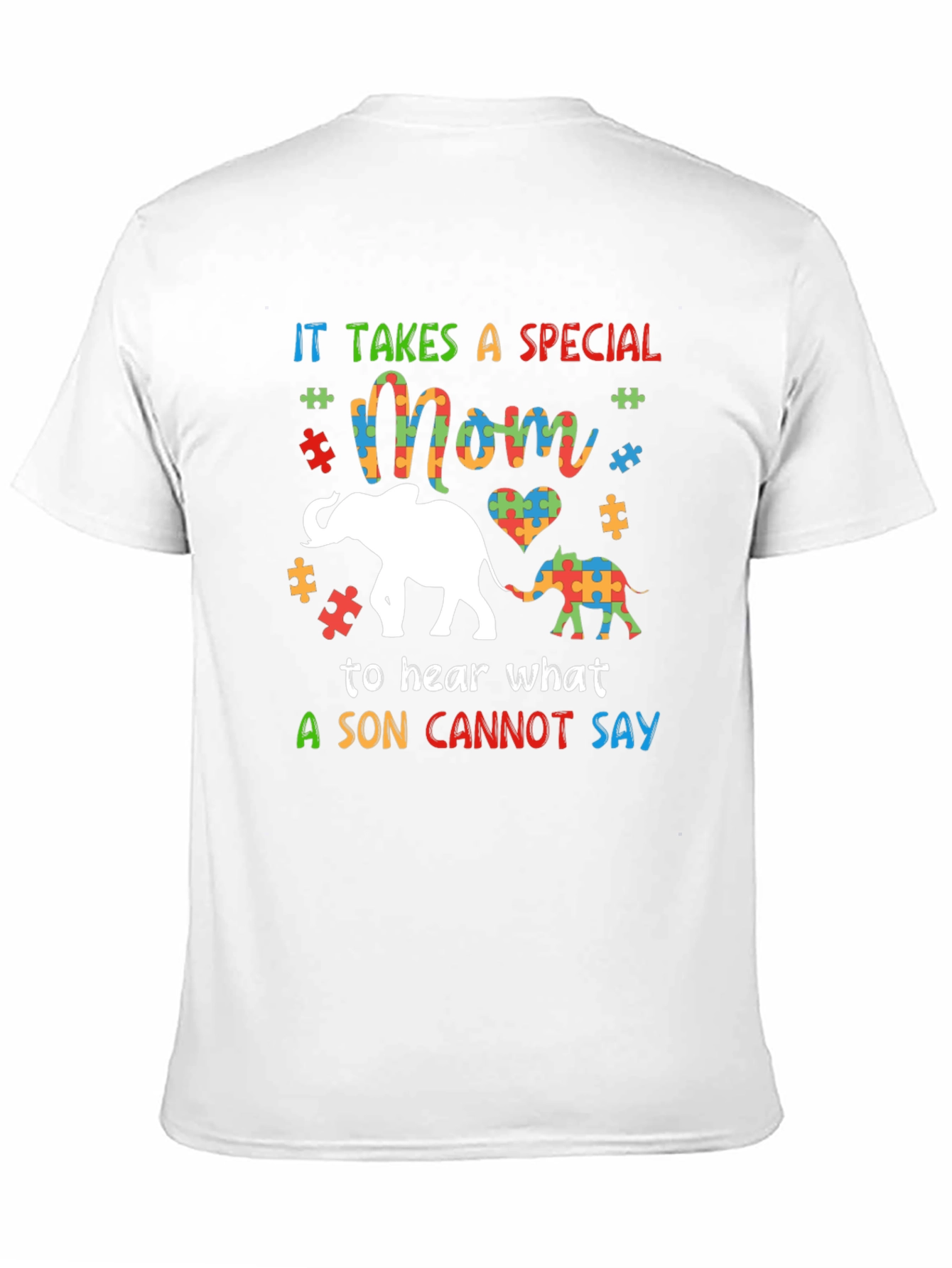 Autism Awareness Mom & Son Elephant Graphic Tee