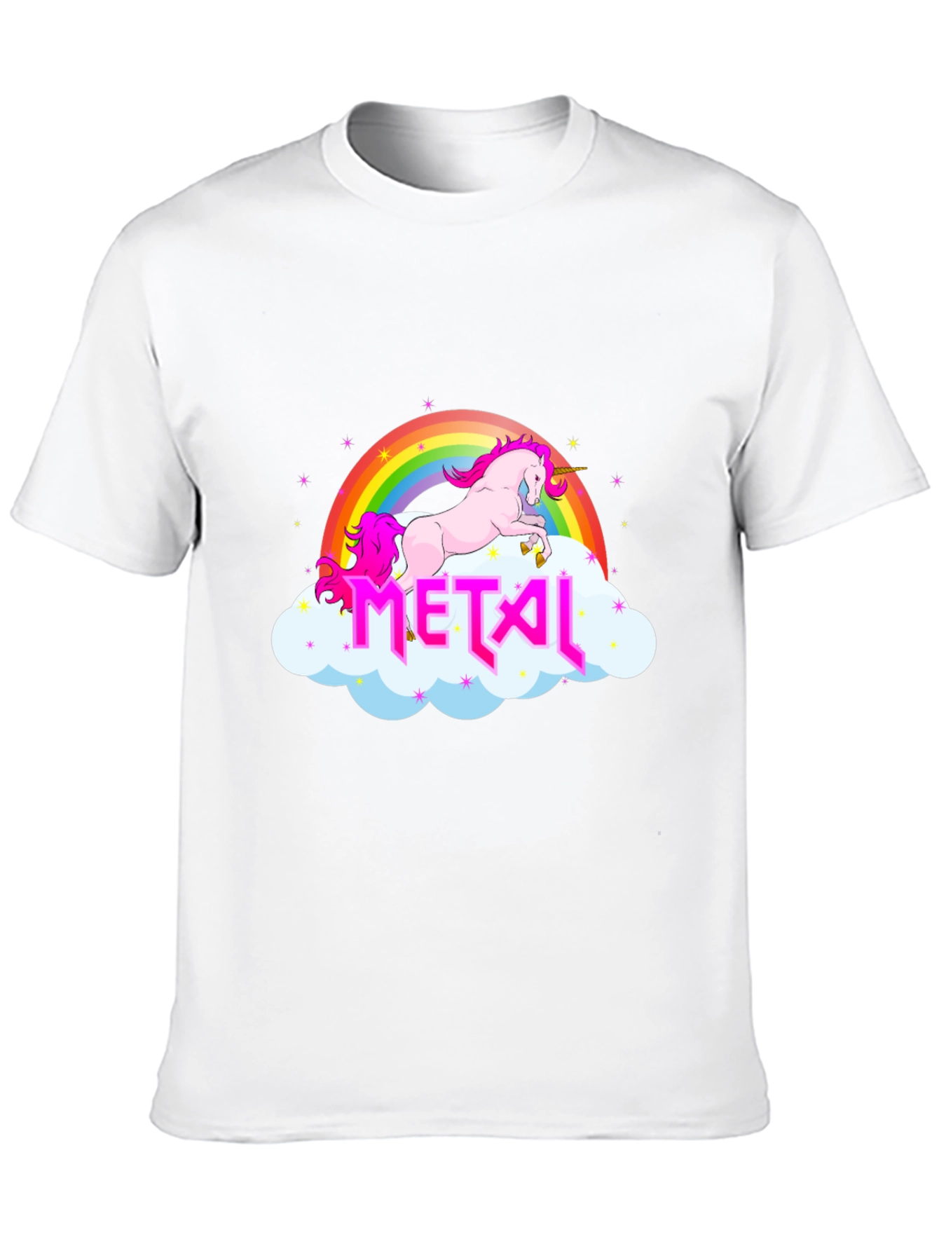 Unicorn Rainbow Metal Graphic T-Shirt