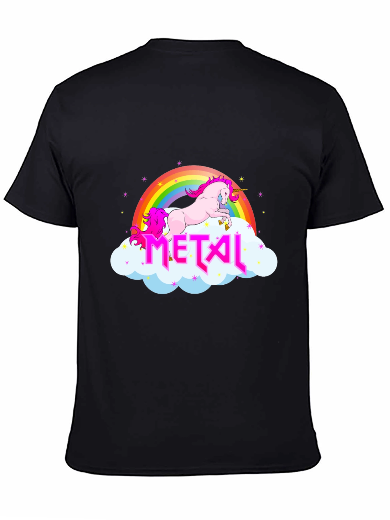 Unicorn Rainbow Metal Graphic T-Shirt