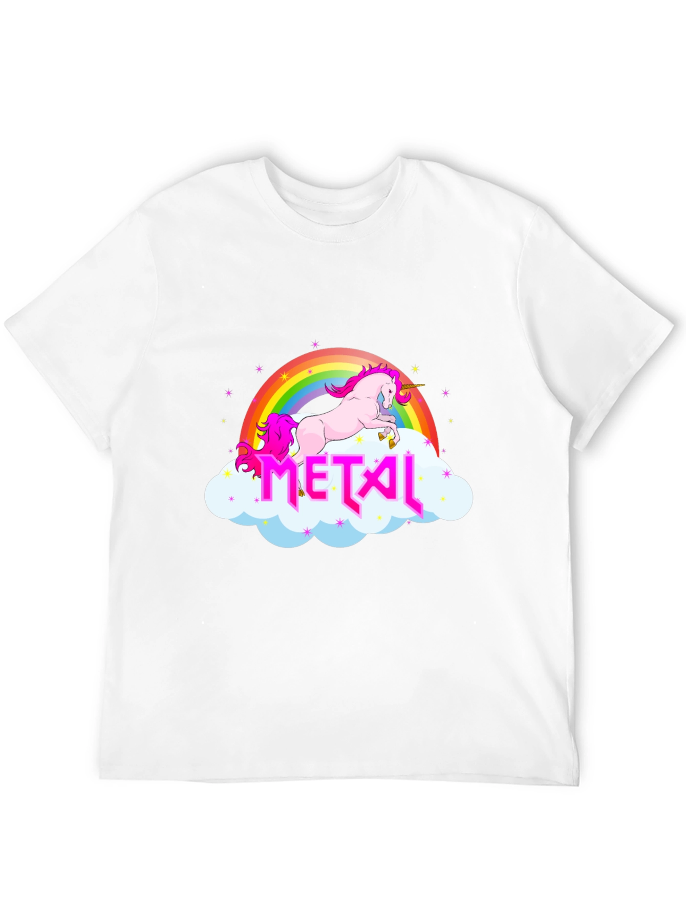 Unicorn Rainbow Metal Graphic T-Shirt