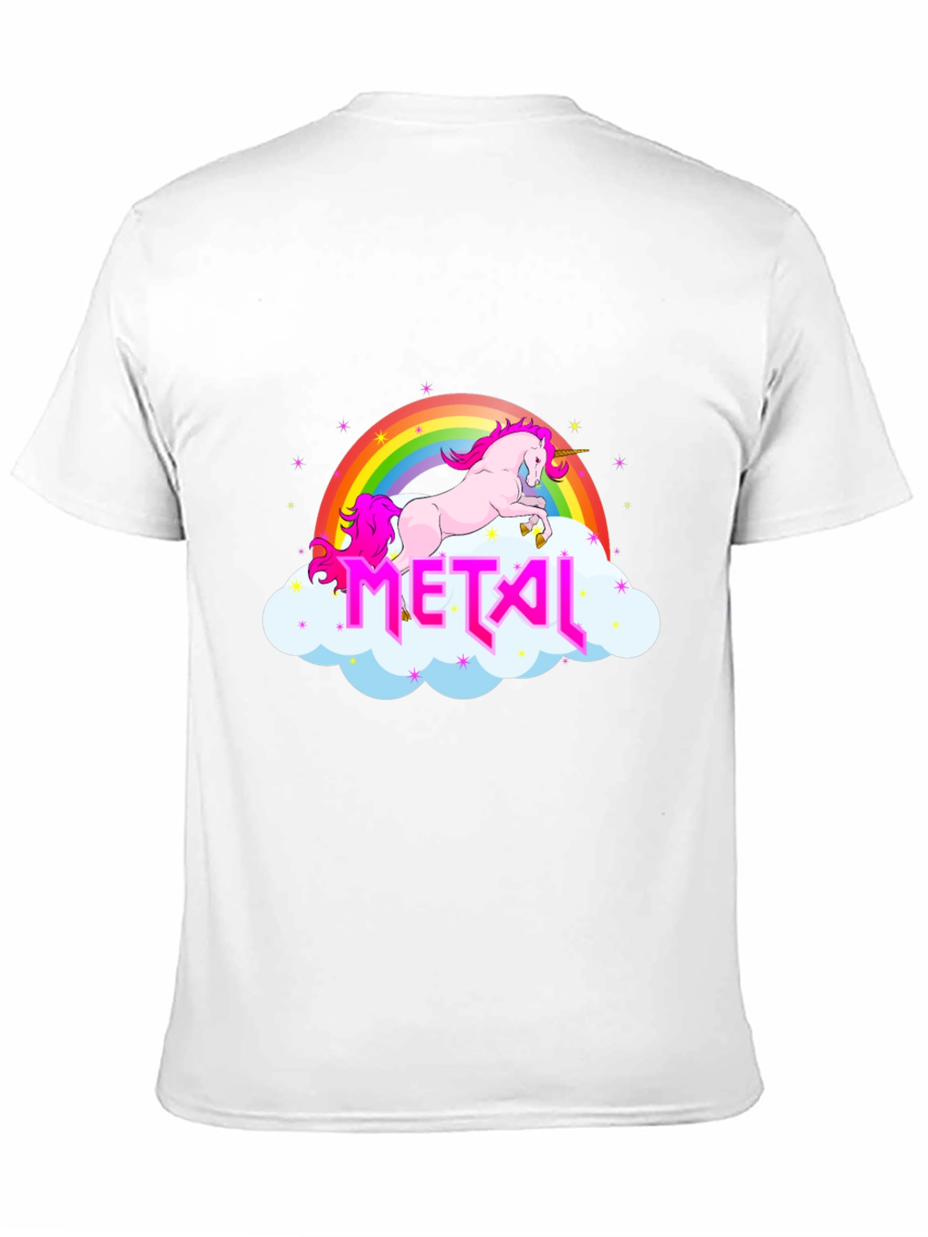 Unicorn Rainbow Metal Graphic T-Shirt