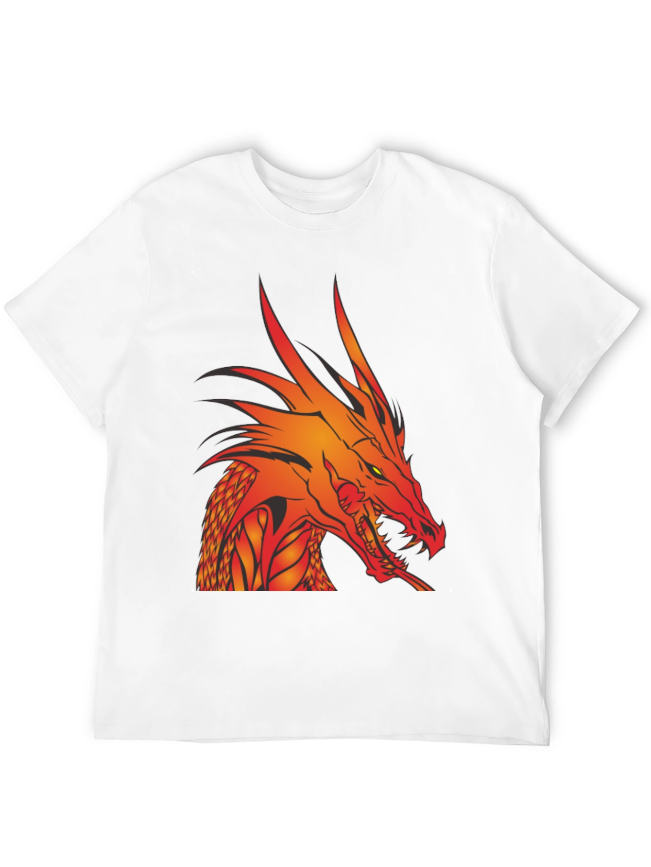 Fiery Dragon Graphic T-Shirt - Bold Black Tee