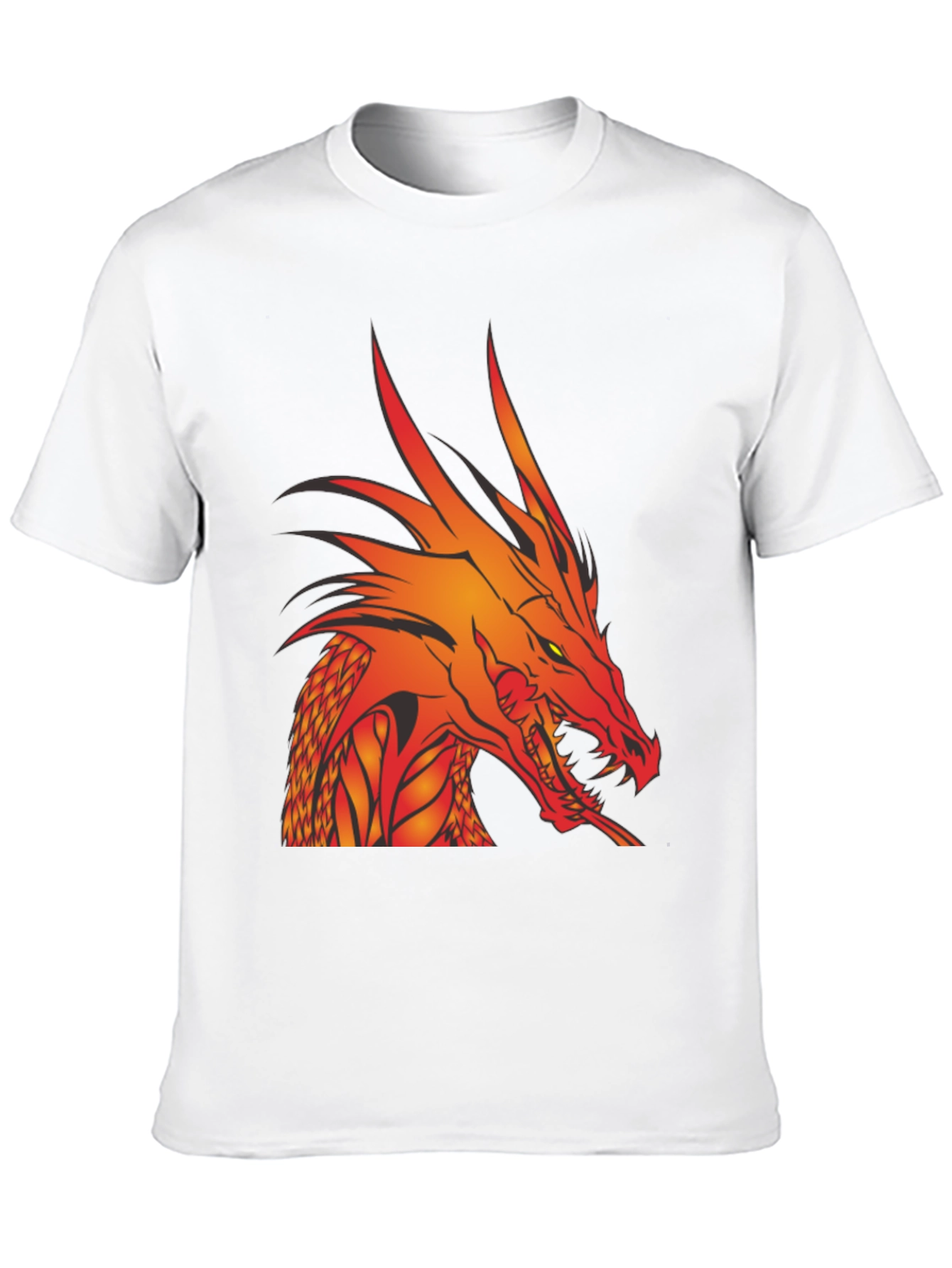 Fiery Dragon Graphic T-Shirt - Bold Black Tee