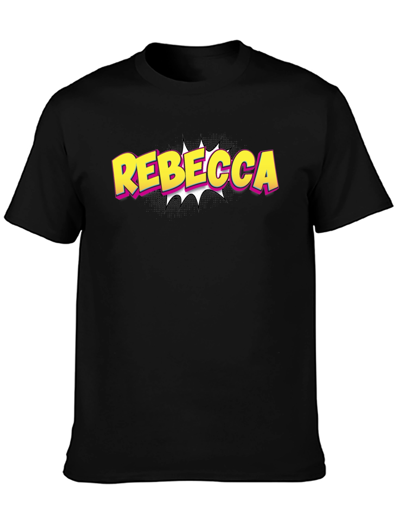 Rebecca Comic Style Black T-Shirt