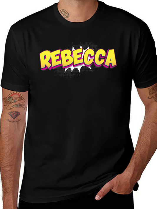 Rebecca Comic Style Black T-Shirt