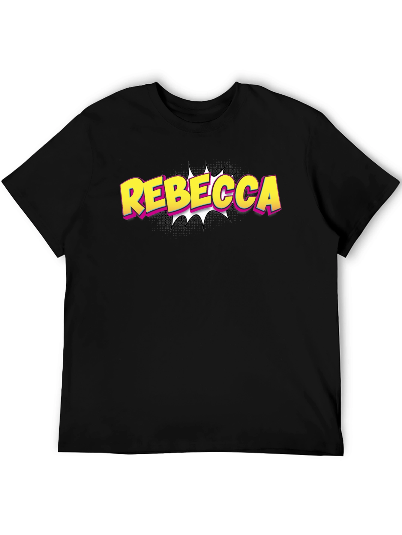 Rebecca Comic Style Black T-Shirt