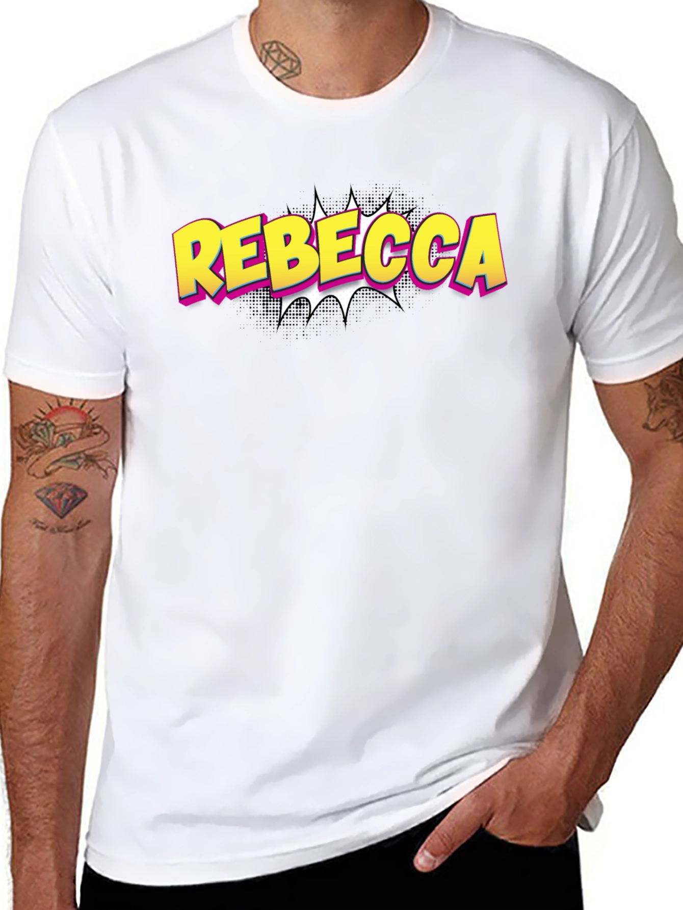Rebecca Comic Style Black T-Shirt