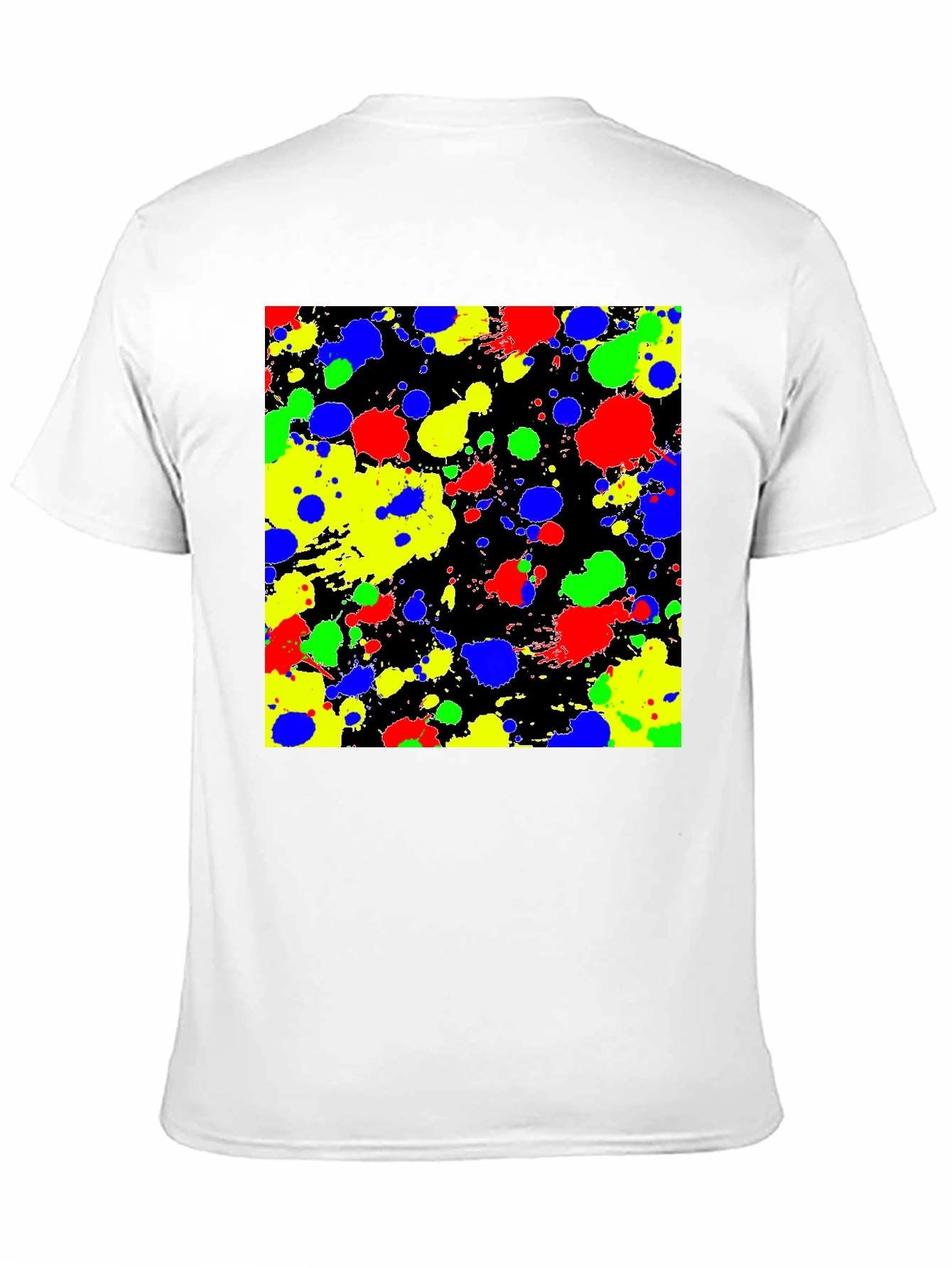 Abstract Splatter Print Black T-Shirt