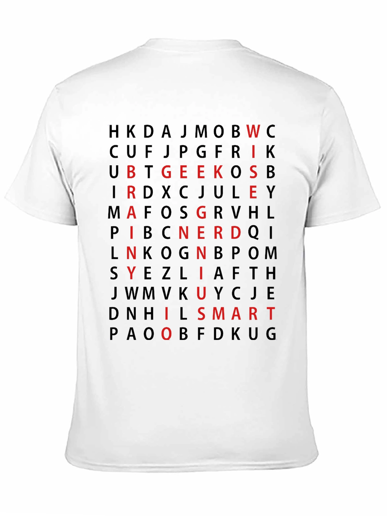 Geek Smart Nerd T-Shirt - Word Search Design