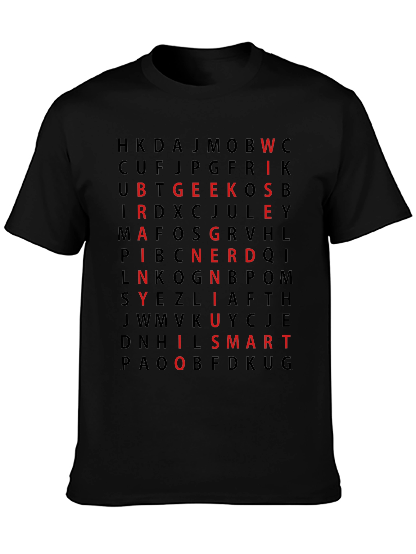 Geek Smart Nerd T-Shirt - Word Search Design