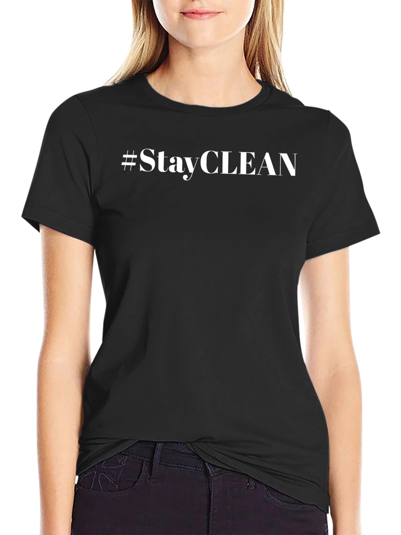 #StayCLEAN Black Graphic Tee - Short Sleeve