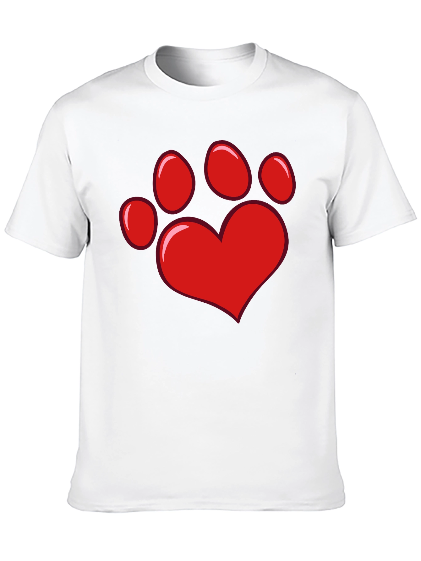 Heart Paw Print Black T-Shirt