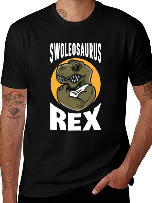Swoleosaurus Rex Black Graphic T-Shirt