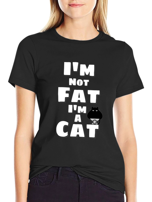 Im Not Fat Im A Cat T-Shirt - Black