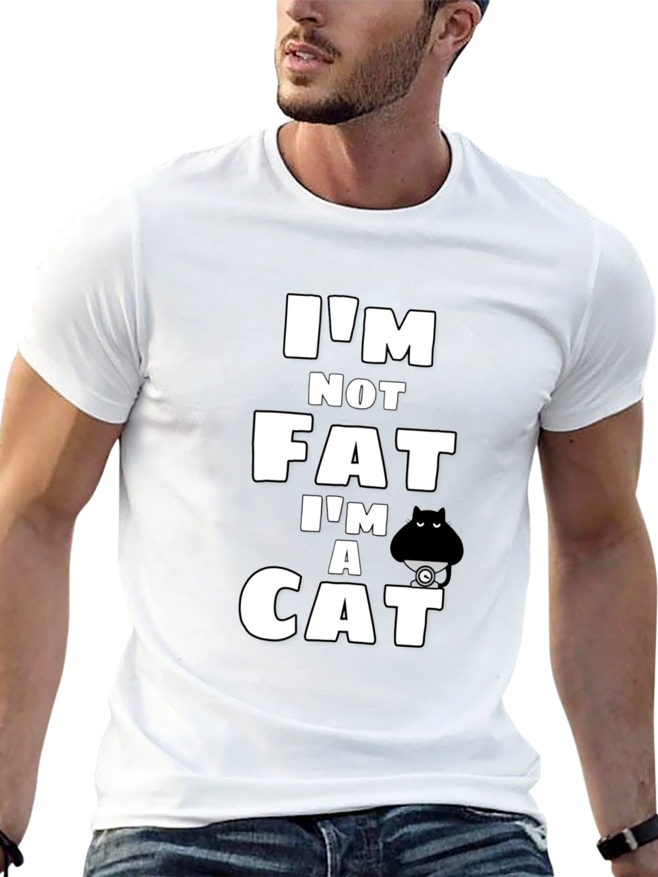 Im Not Fat Im A Cat T-Shirt - Black