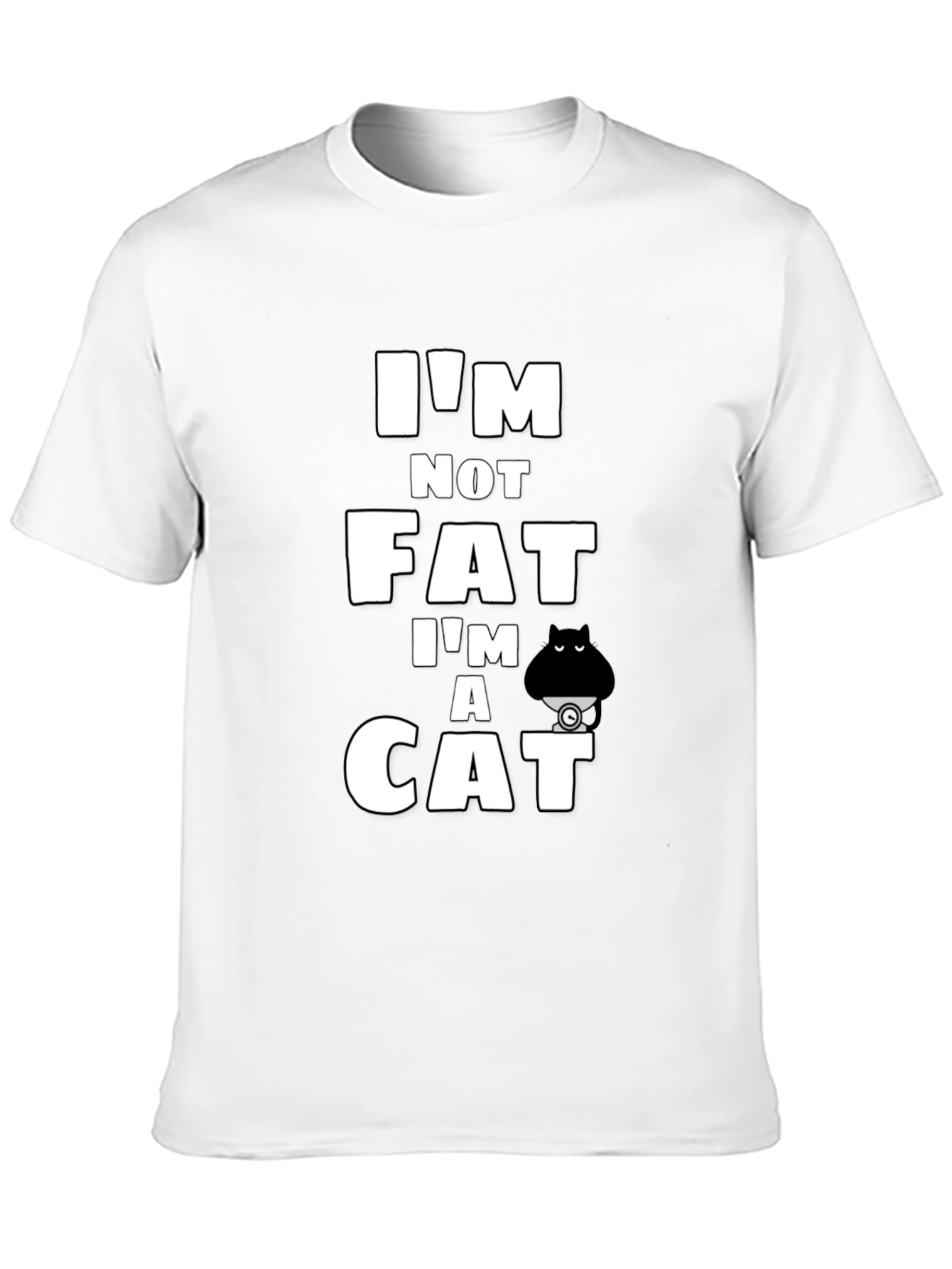 Im Not Fat Im A Cat T-Shirt - Black