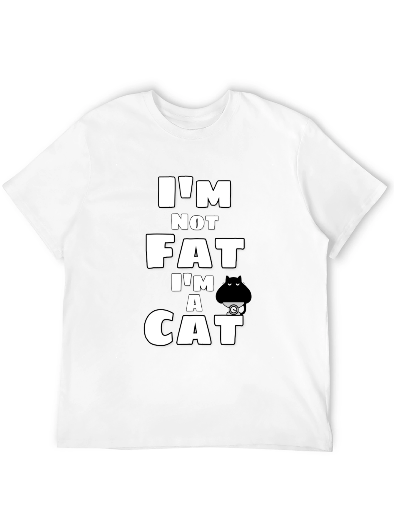 Im Not Fat Im A Cat T-Shirt - Black