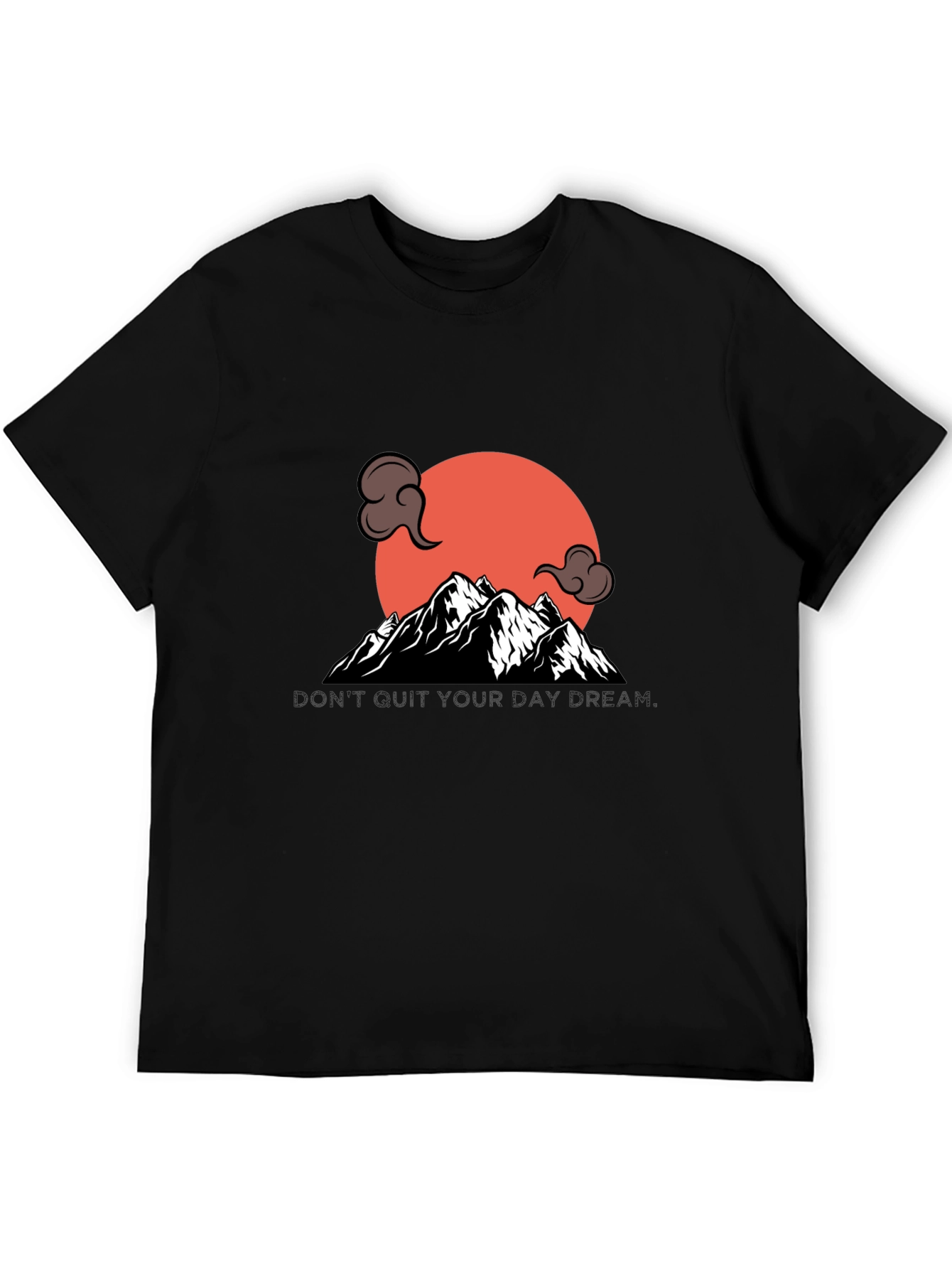 Mountain Sunset Graphic Tee - Stylish Black T-Shirt