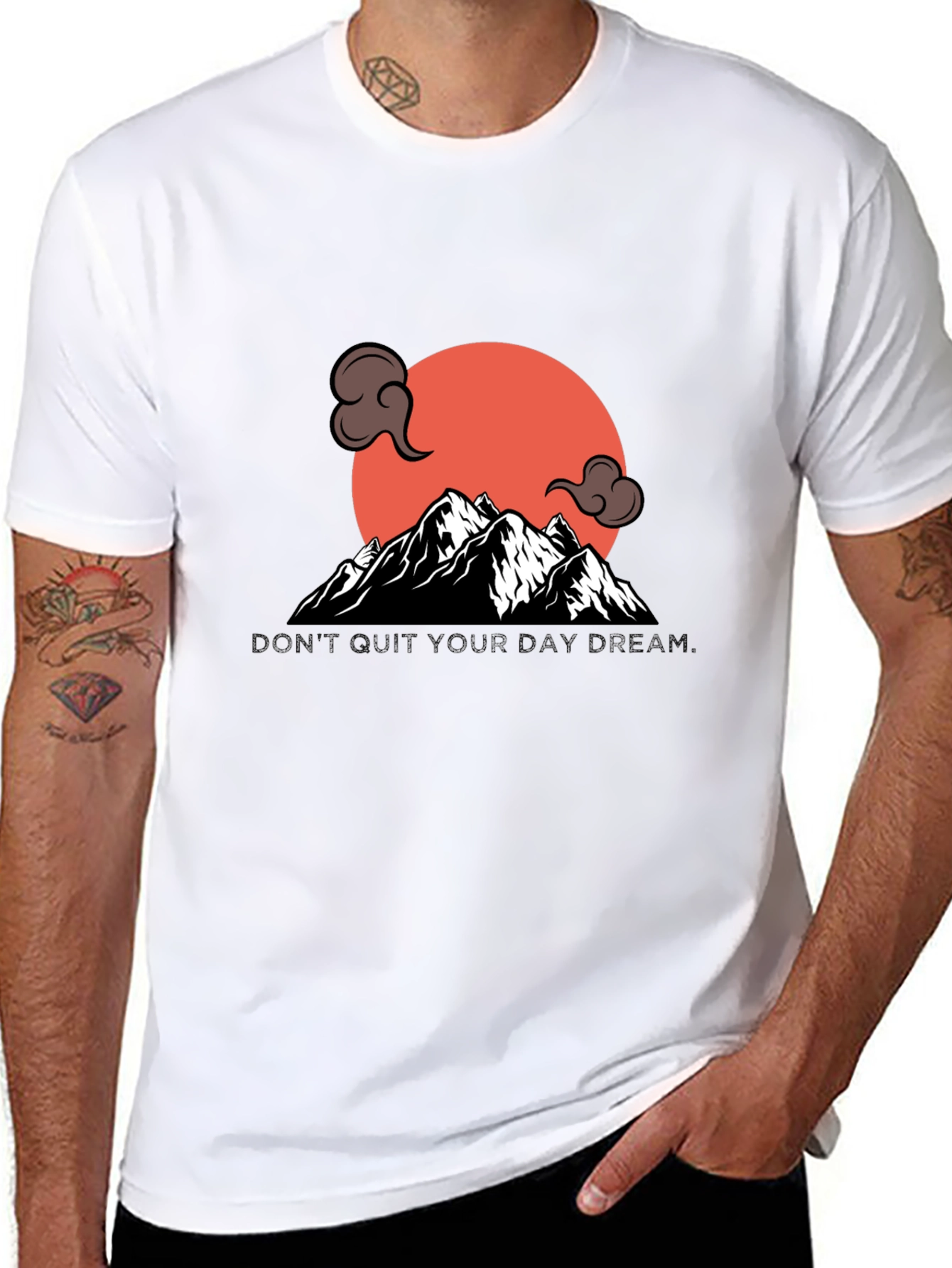 Mountain Sunset Graphic Tee - Stylish Black T-Shirt