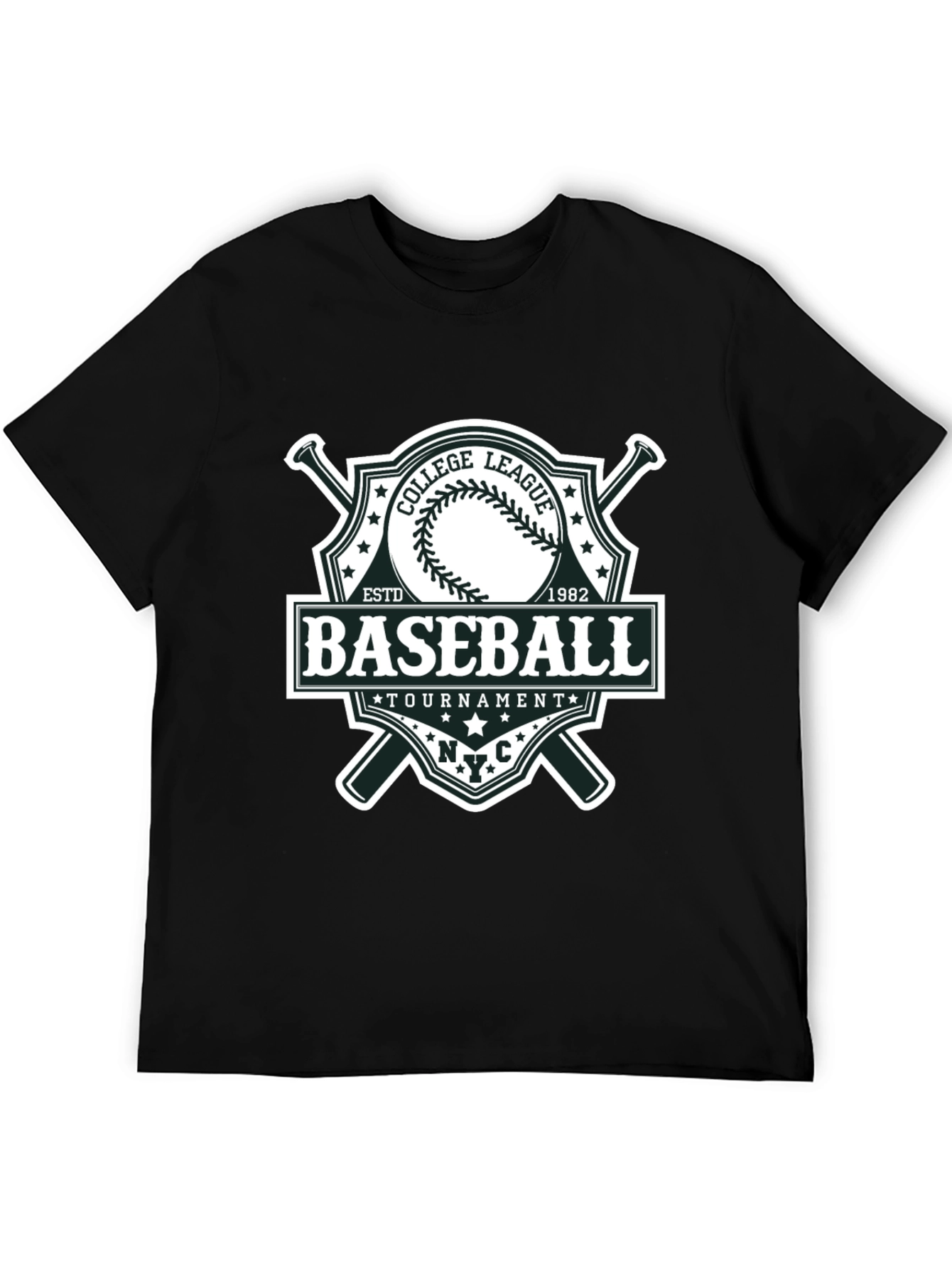 Baseball League Tournament Black T-Shirt