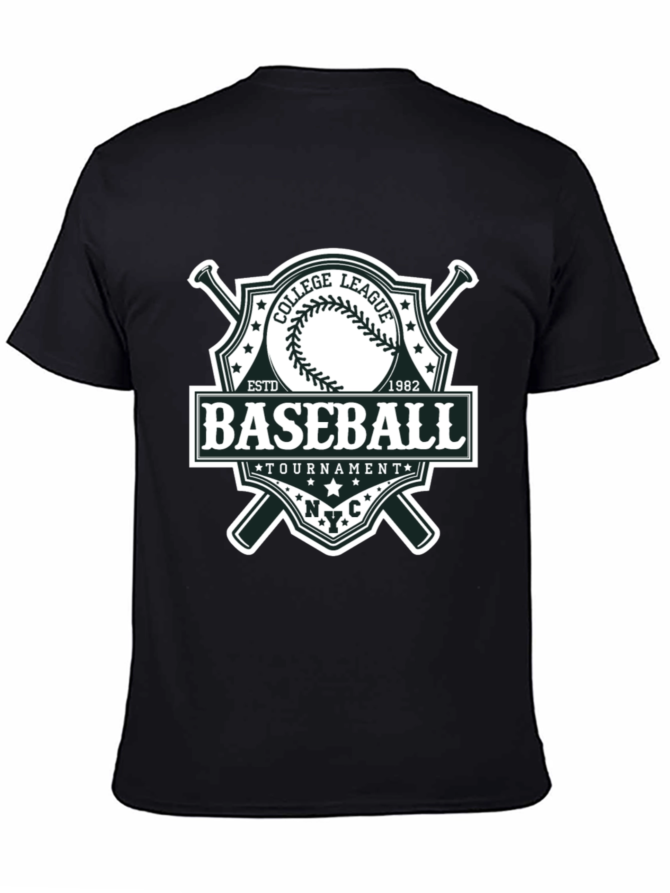 Baseball League Tournament Black T-Shirt