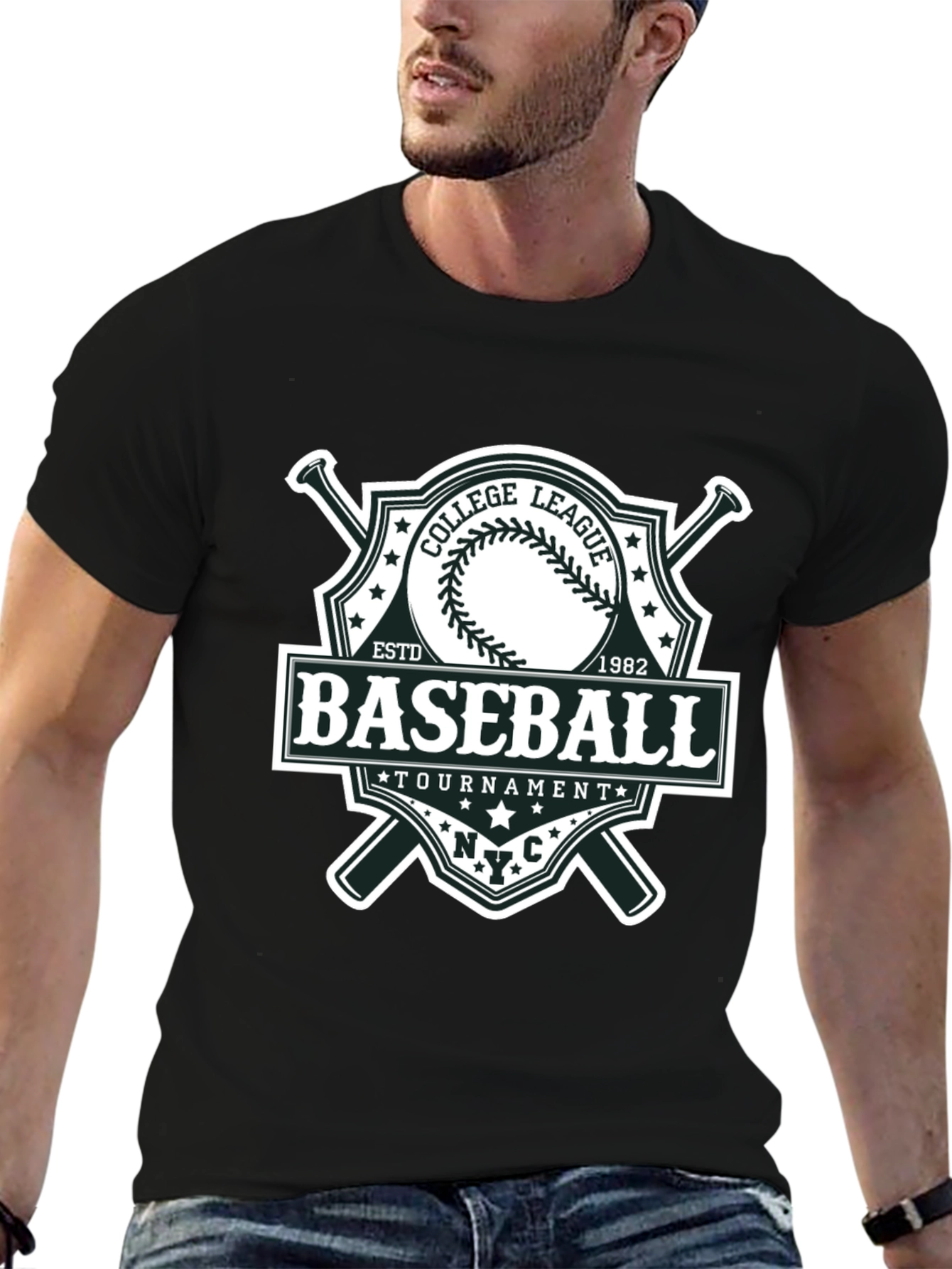 Baseball League Tournament Black T-Shirt
