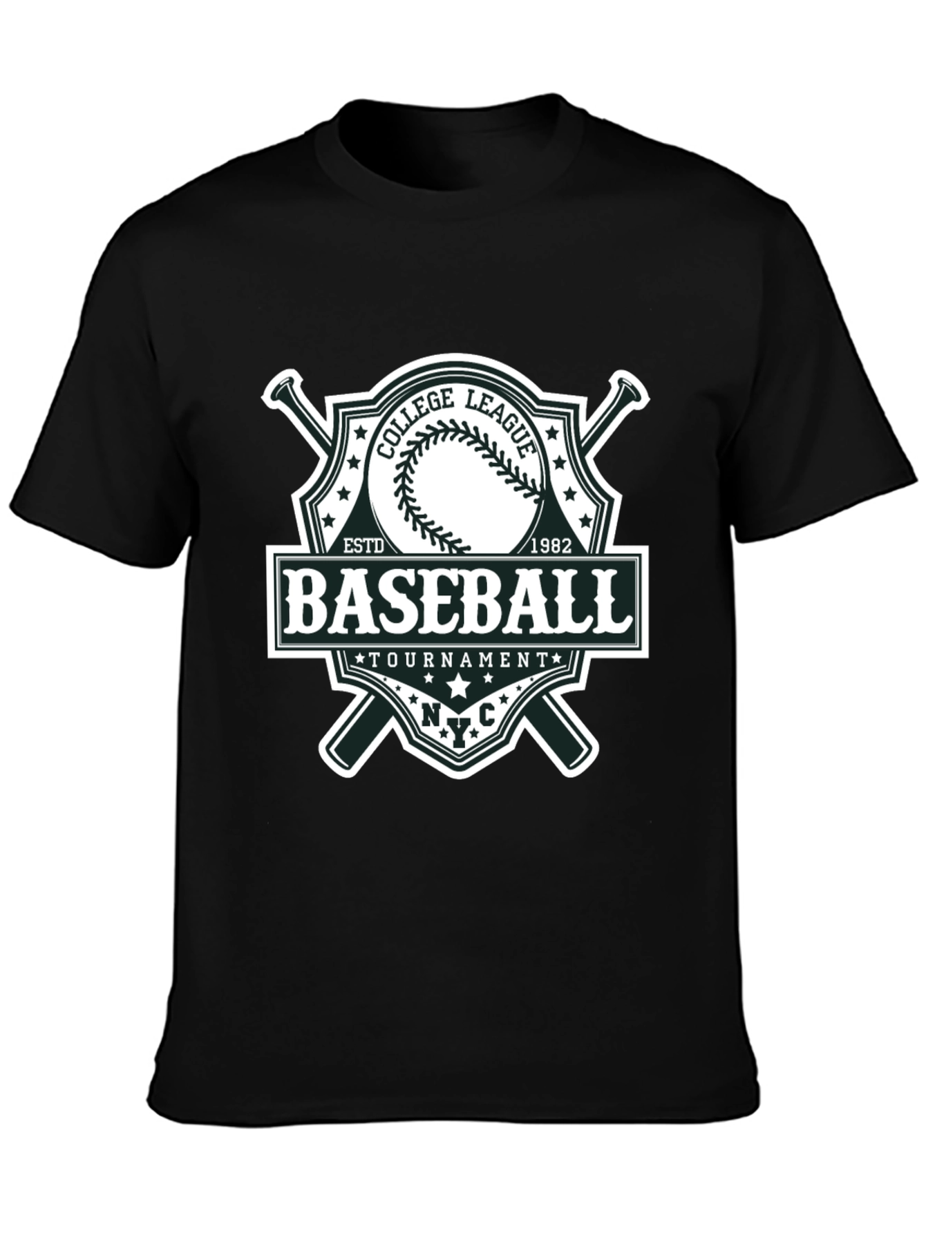 Baseball League Tournament Black T-Shirt