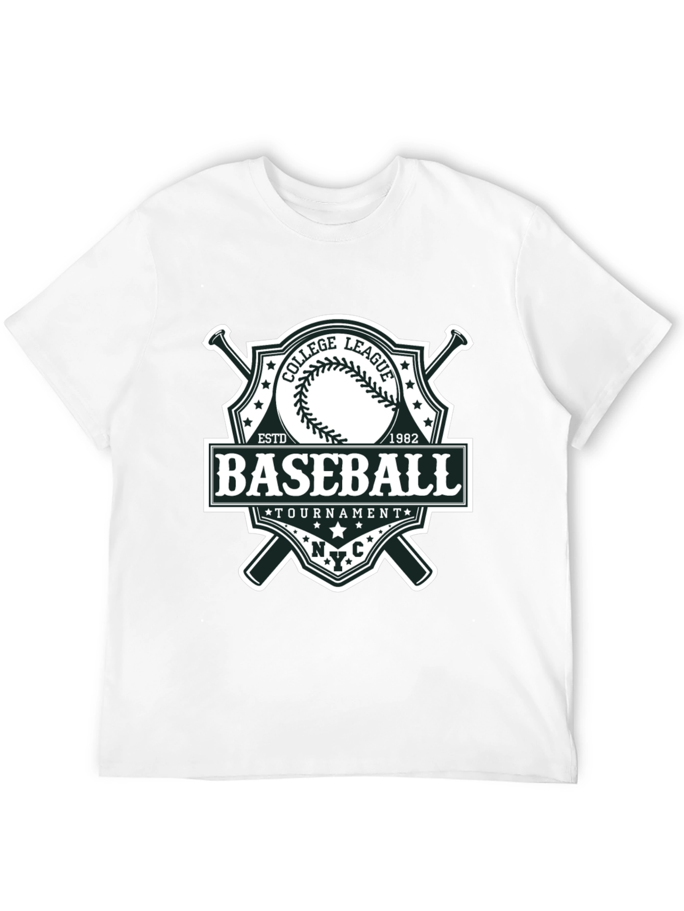 Baseball League Tournament Black T-Shirt