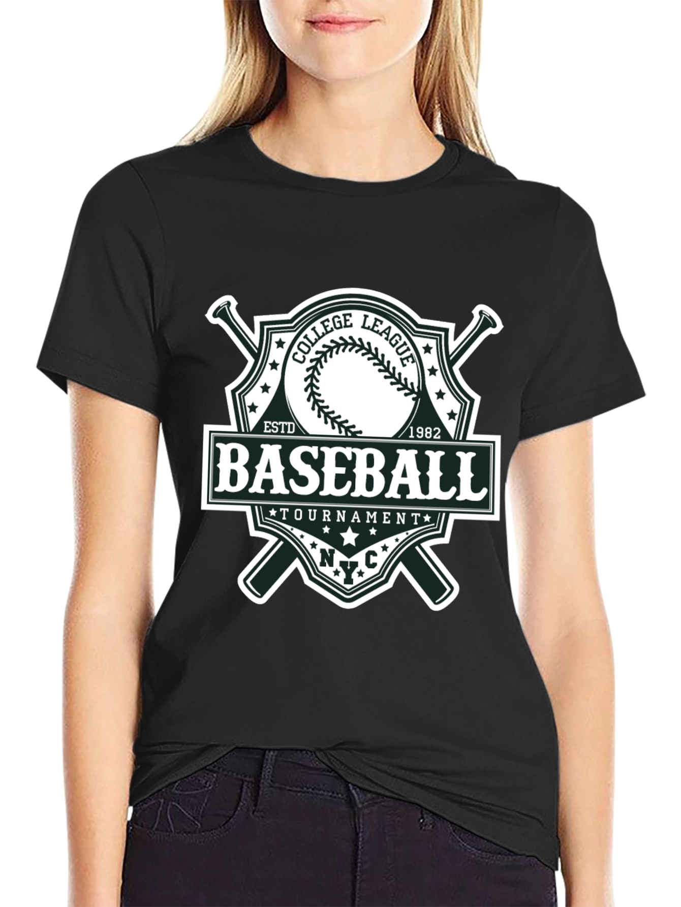 Baseball League Tournament Black T-Shirt