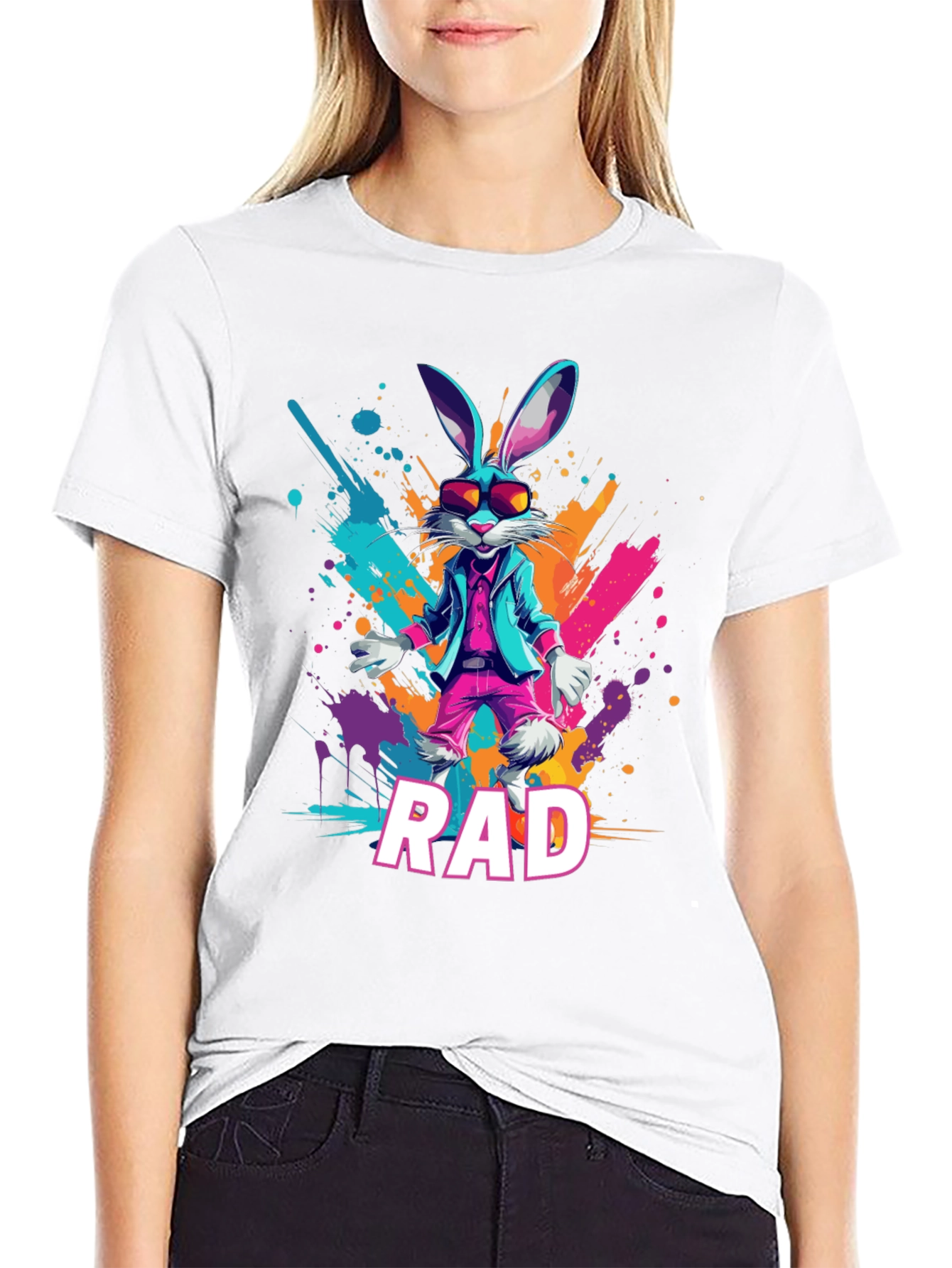 Rad Rabbit Graphic Tee - Cool Trendy Design