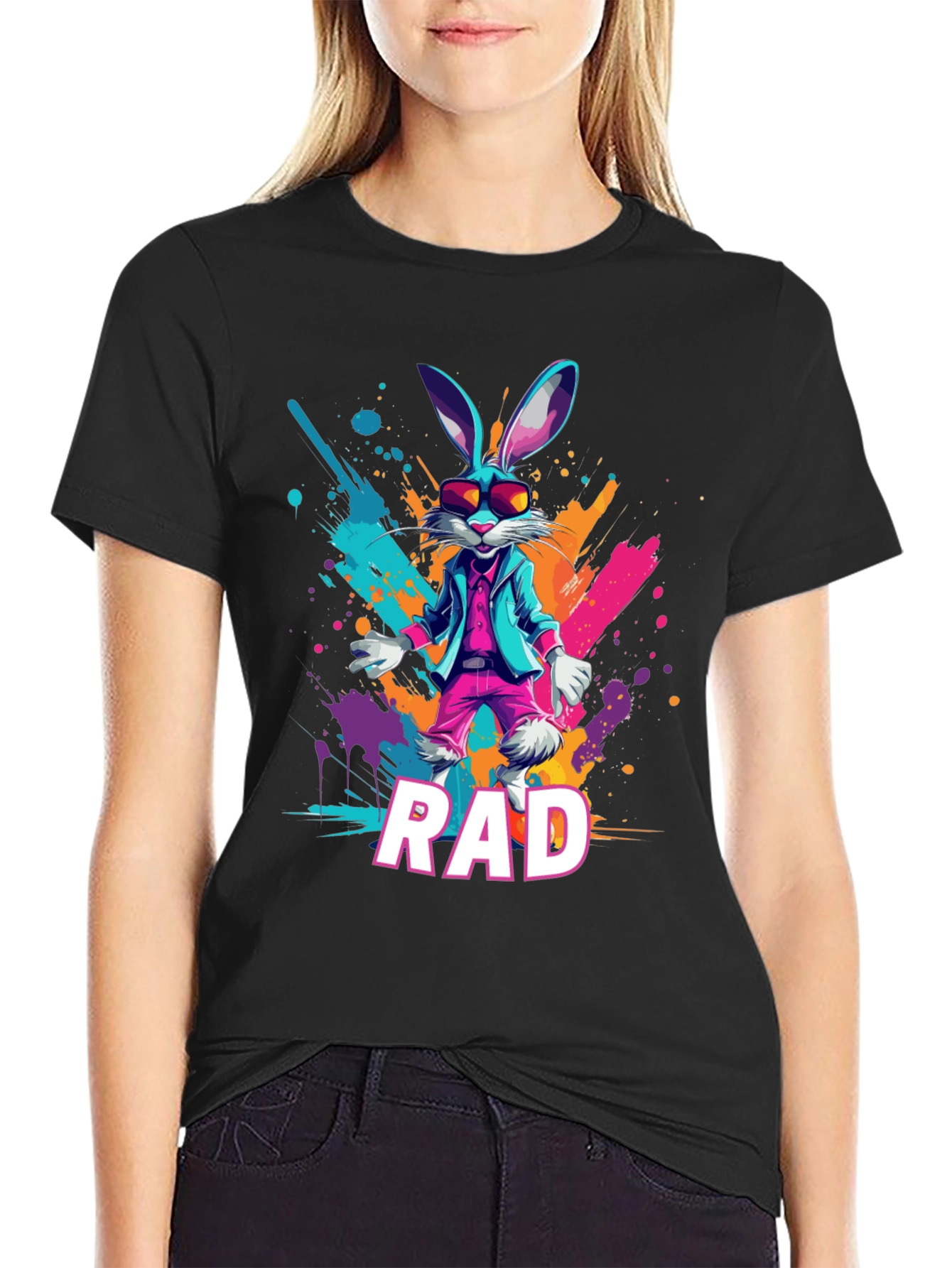 Rad Rabbit Graphic Tee - Cool Trendy Design