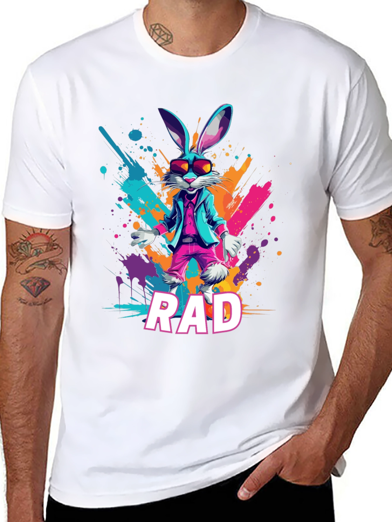 Rad Rabbit Graphic Tee - Cool Trendy Design
