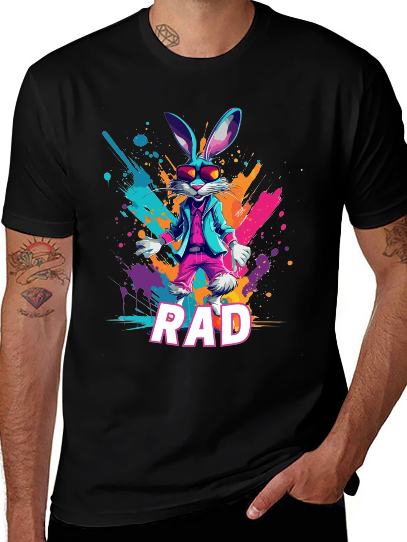 Rad Rabbit Graphic Tee - Cool Trendy Design