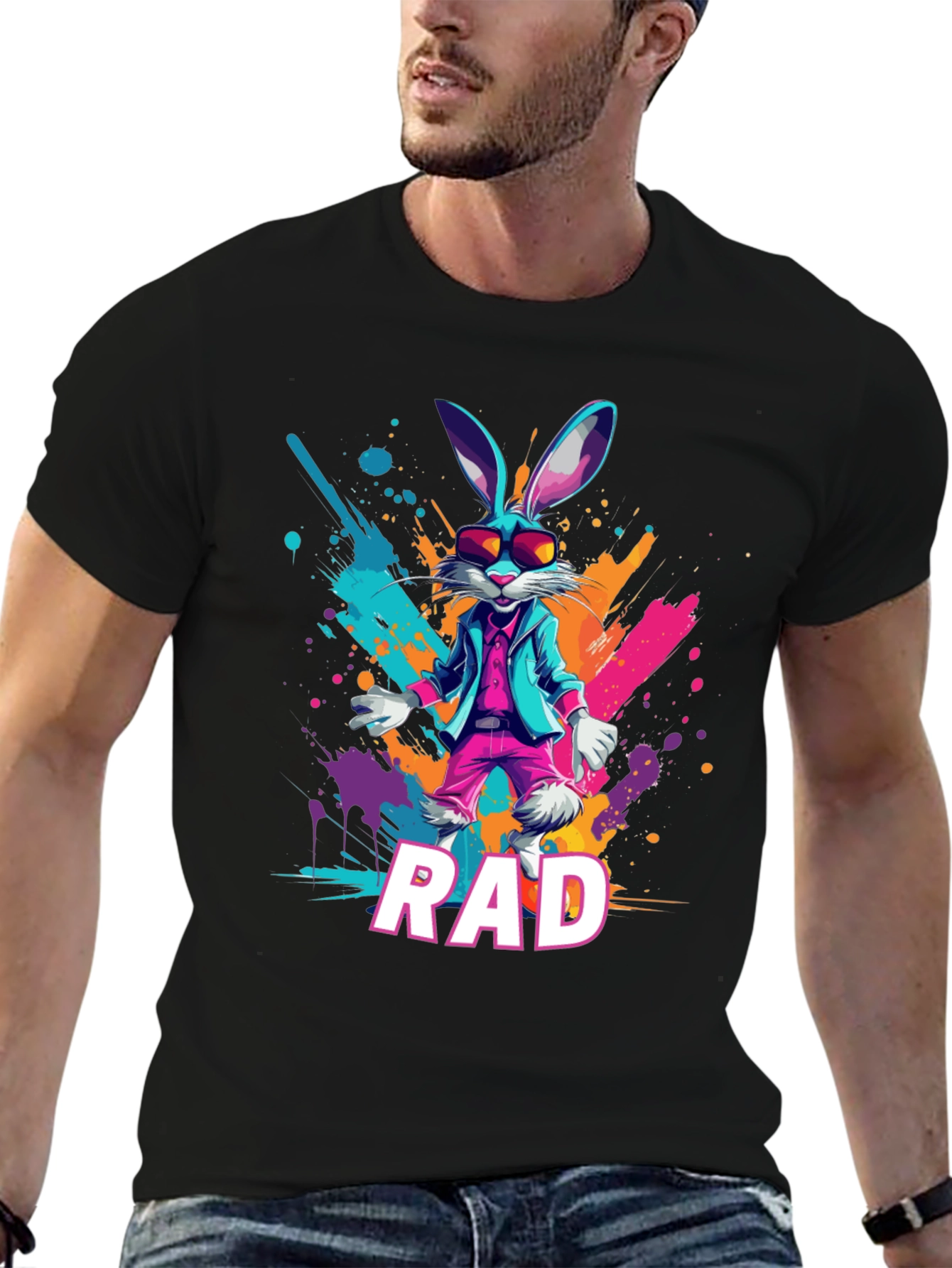 Rad Rabbit Graphic Tee - Cool Trendy Design