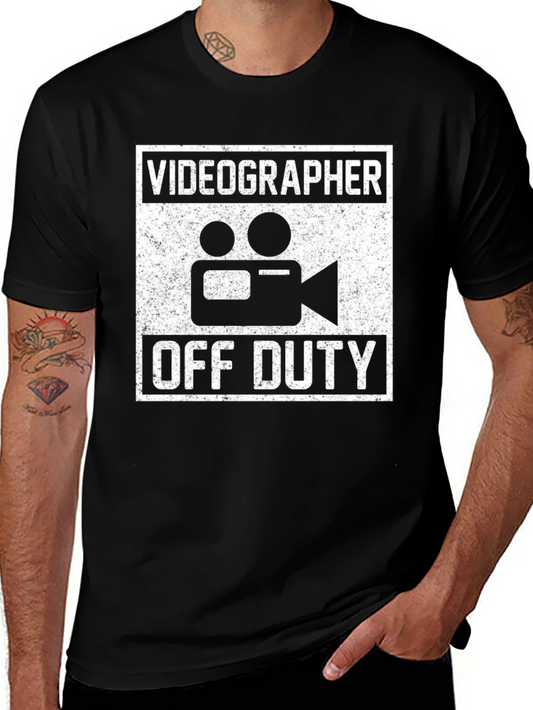 Videographer Off Duty Graphic T-Shirt - Black