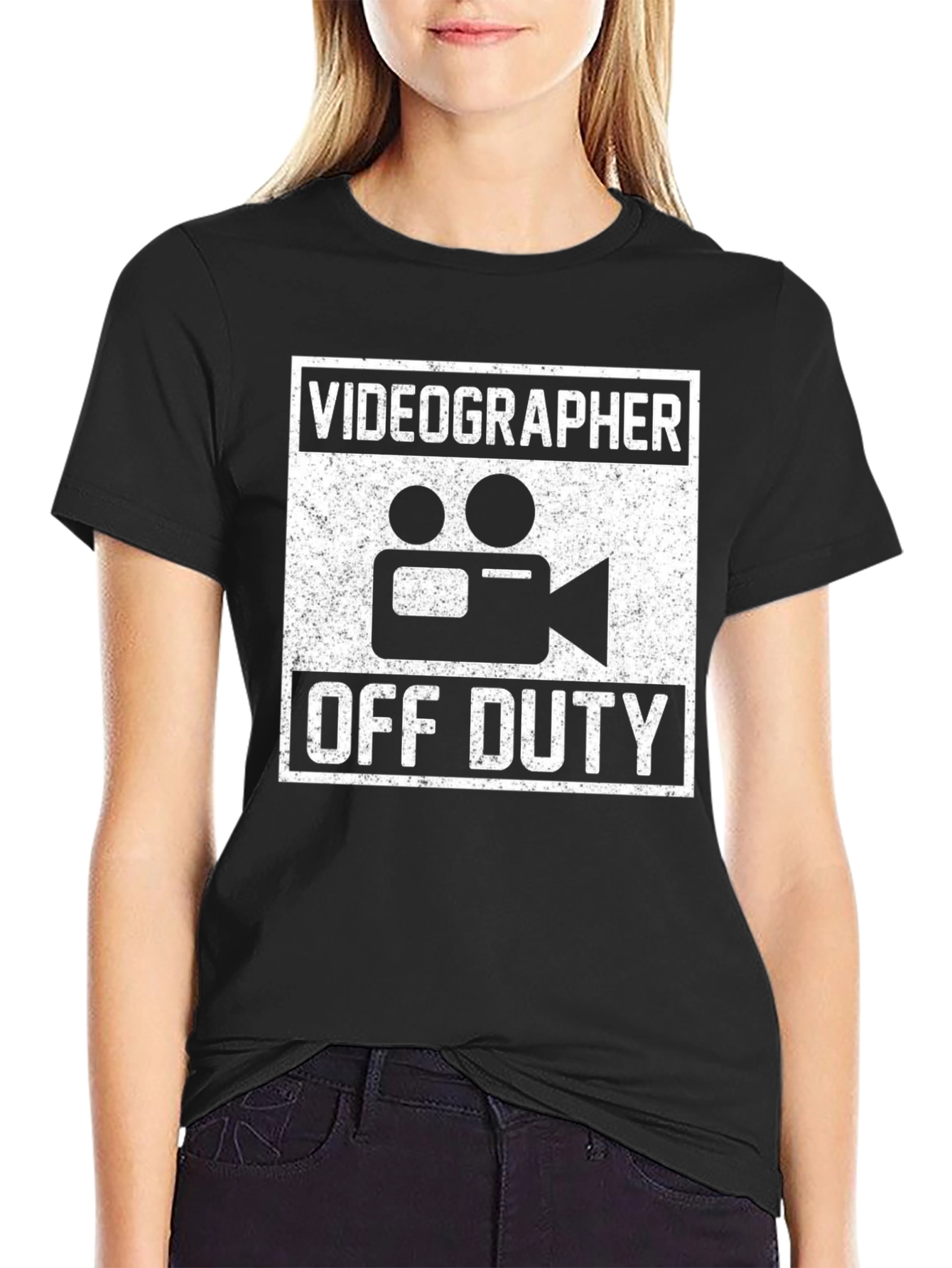 Videographer Off Duty Graphic T-Shirt - Black