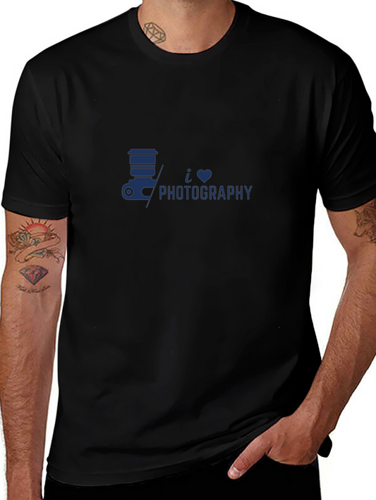 I Love Photography Graphic T-Shirt - Black