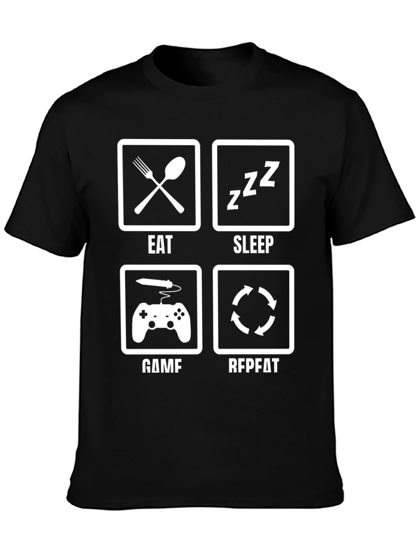 Eat Sleep Game Repeat T-Shirt Gamer Life