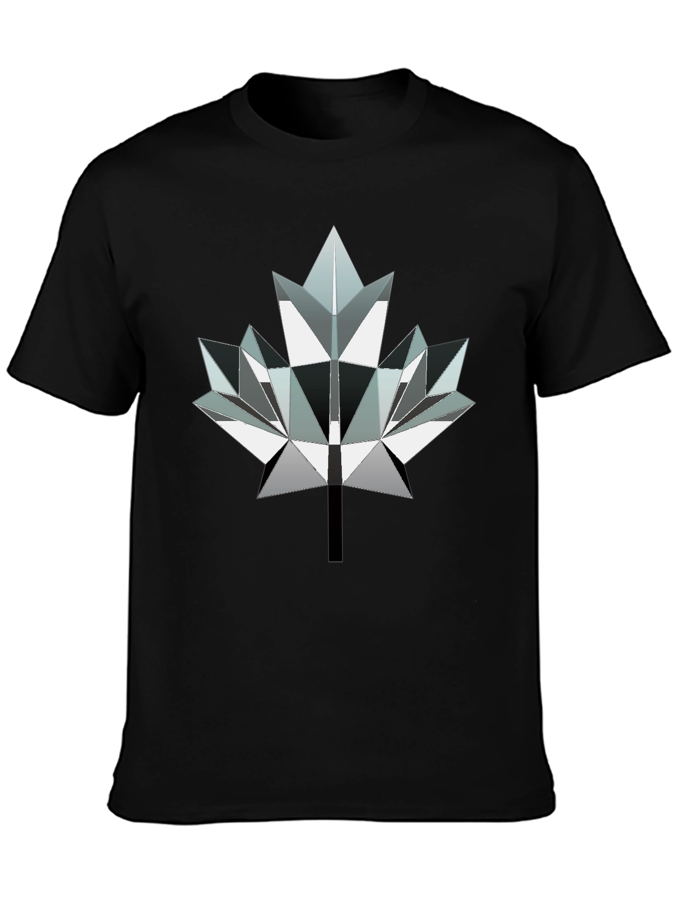 Geometric Maple Leaf Graphic Tee - Modern Canada Style
