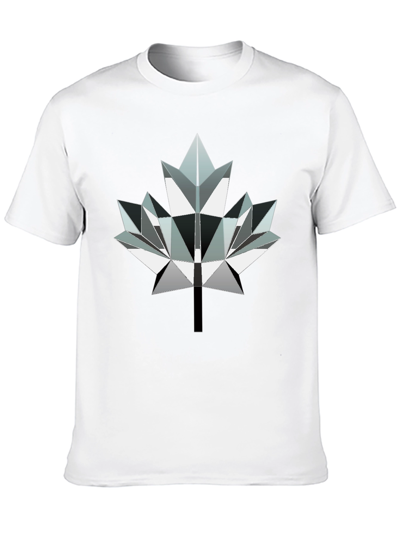 Geometric Maple Leaf Graphic Tee - Modern Canada Style